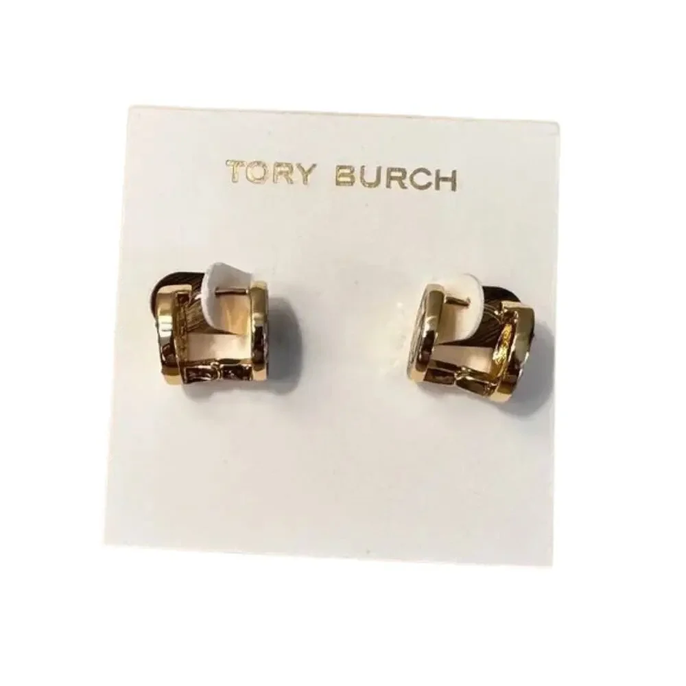 ✨ Tory Burch White & Black Reversible Crystal Stud Earrings – 2 Looks in 1! ✨